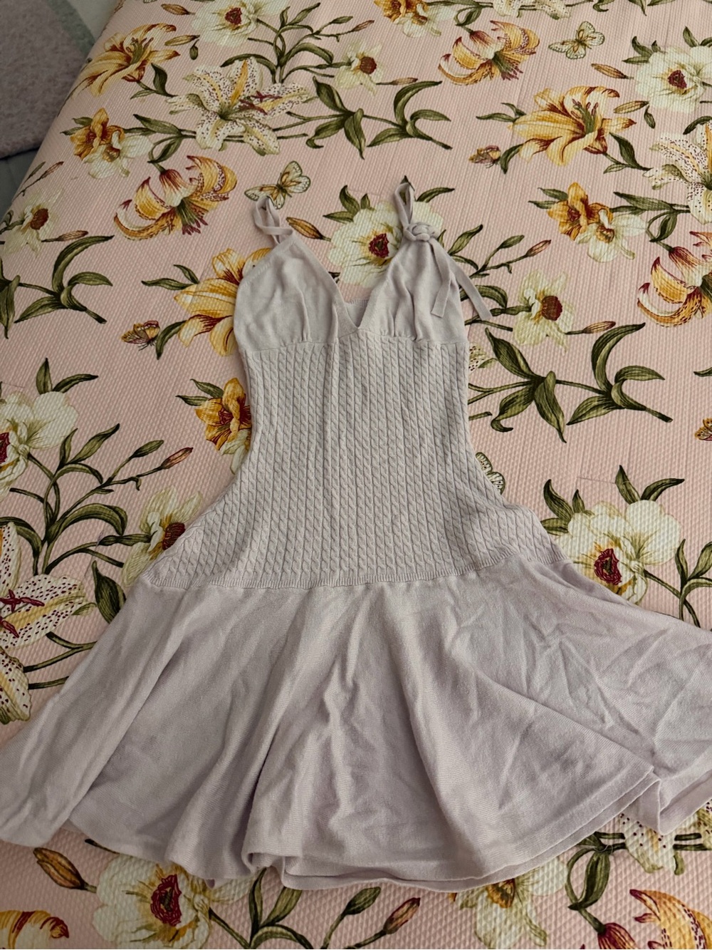 LoveShackFancy Lilac Knit Mini Dress